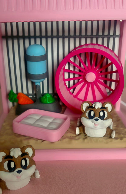 3D Printed Hamster Cage Diorama | Desk & Shelf Decor