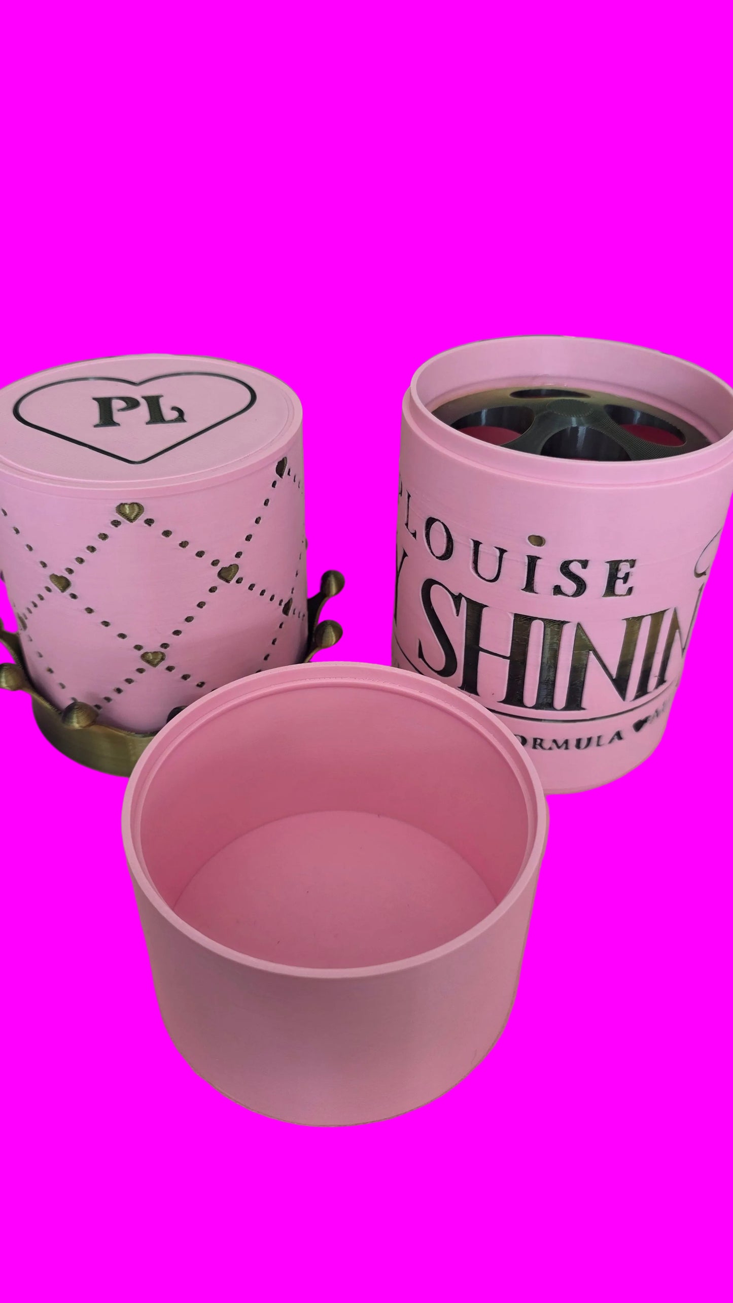 3D Printed Lip Gloss Storage Stand | Vanity Organiser | Custom Colour | Pink & Gold