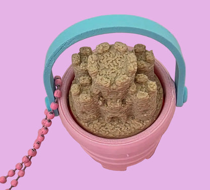 Sandcastle Mechanical Clicker Keychain with Mini Spade