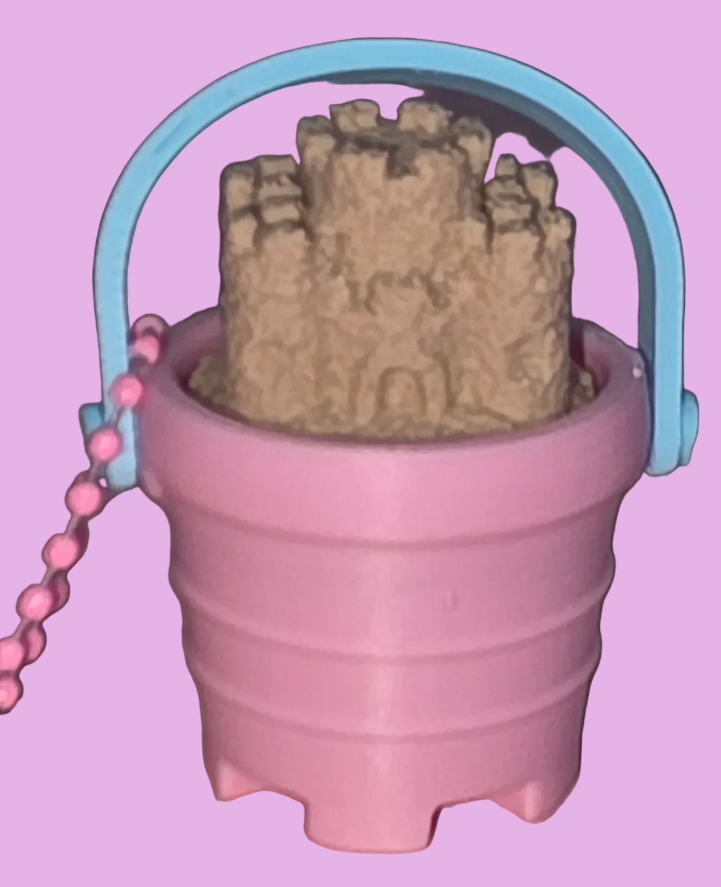 Sandcastle Mechanical Clicker Keychain with Mini Spade