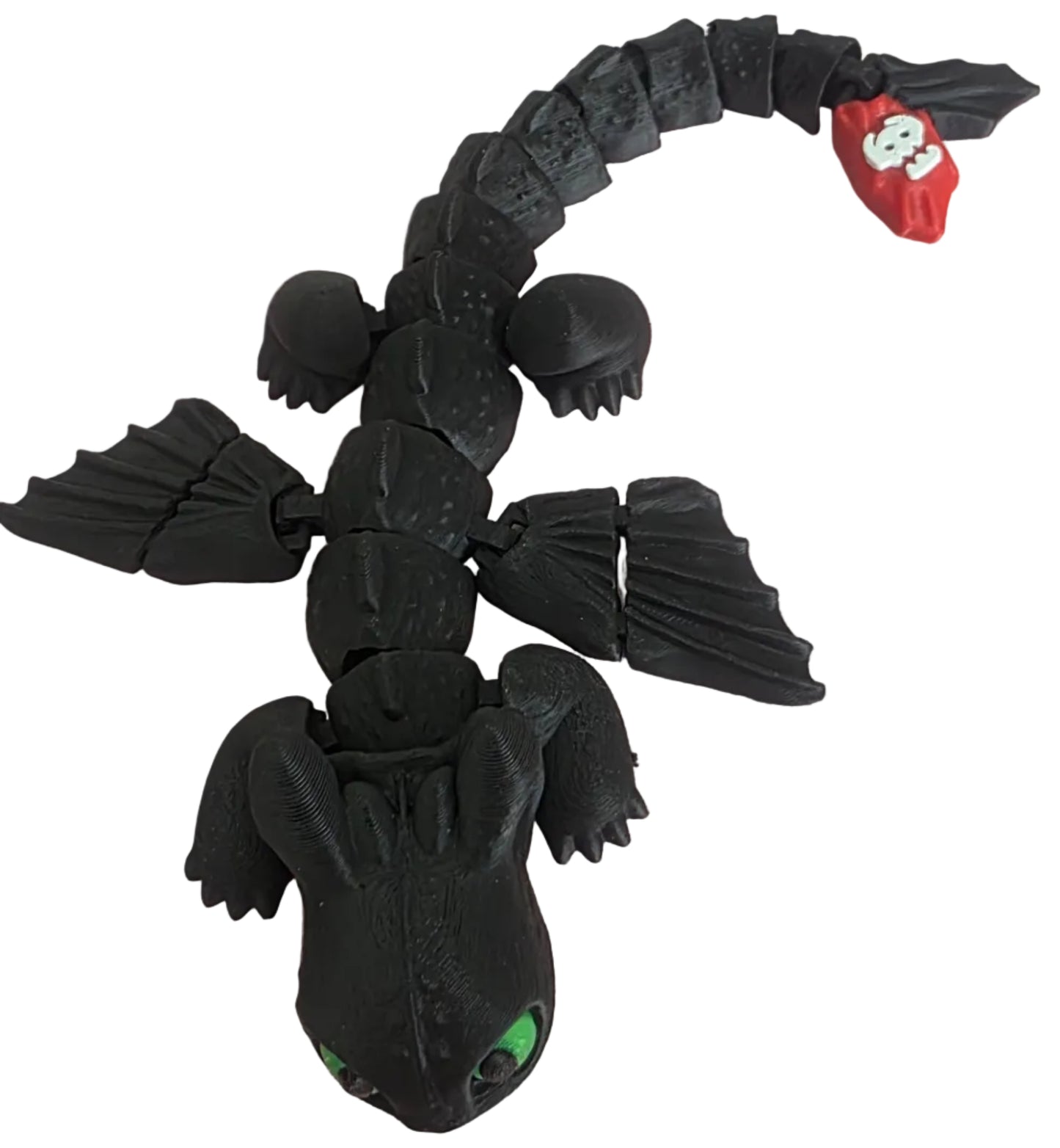Articulated Midnight Dragon Fidget Toy – 3D Printed Flexible Fantasy Desk Companion
