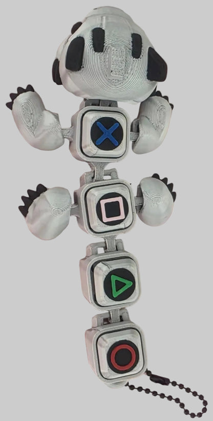 Articulated Gamer Dragon Fidget Toy with Mechanical Clicker Buttons – 3D Printed Sensory Desk Companion