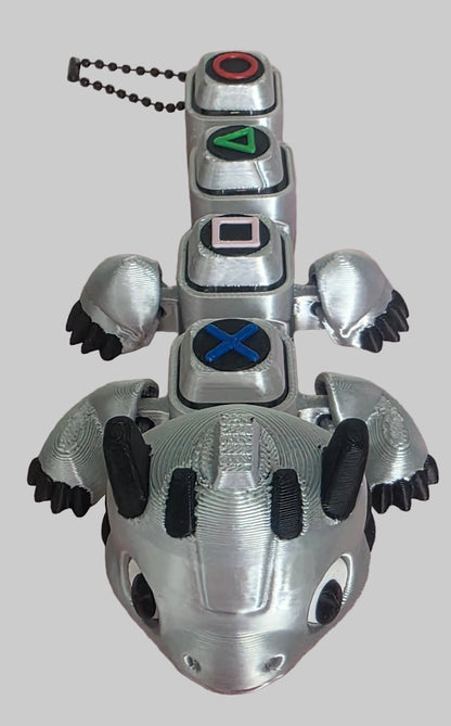 Articulated Gamer Dragon Fidget Toy with Mechanical Clicker Buttons – 3D Printed Sensory Desk Companion