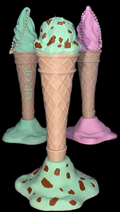 Melting Ice Cream Pen & Drip Desk Stand Set – Personalised 3D Printed Stationery Holder