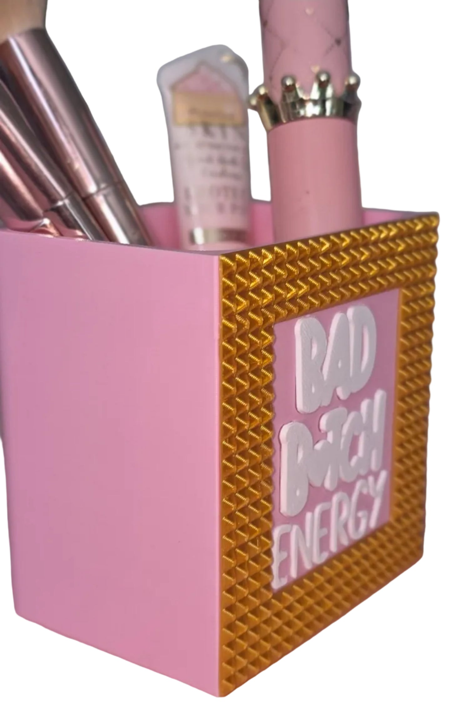 Bad B♡tch Energy  Makeup Brush & Cosmetic Organiser – 3D Printed Vanity Pot