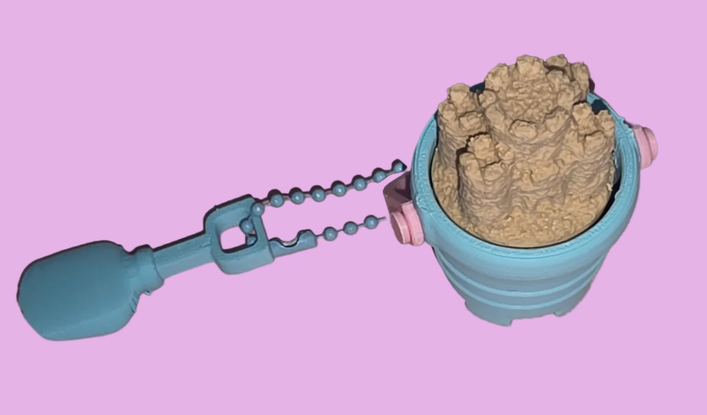 Sandcastle Mechanical Clicker Keychain with Mini Spade